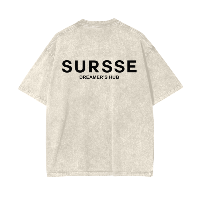 SURSSE DREAMER'S HUB HOODIE ACID WASH OVERSIZE T-SHIRT